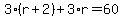 3%2A%28r%2B2%29%2B3%2Ar=60