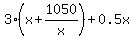 3%2A%28x%2B+1050%2Fx%29+%2B+0.5x