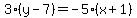 3%2A%28y+-+7%29+=+-5%2A%28x+%2B+1%29