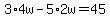 3%2A+4w+-++5%2A++2w++=+45+