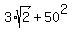 3%2A+sqrt%282%29+%2B+50%5E2