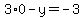 3%2A0-y=-3