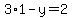 3%2A1+-+y+=+2