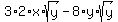 3%2A2%2Ax%2Asqrt%28y%29-8%2Ay%2Asqrt%28y%29