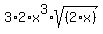 3%2A2%2Ax%5E3%2Asqrt%28%282%2Ax%29%29