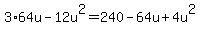 3%2A64u-12u%5E2=240-64u%2B4u%5E2