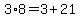 3%2A8+=+3+%2B+21