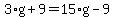 3%2Ag%2B9=15%2Ag-9