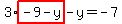 3%2Ahighlight%28-9-y%29-y=-7
