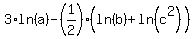 3%2Aln%28a%29+-+%281%2F2%29%2A%28ln%28b%29%2Bln%28c%5E2%29%29