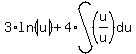 3%2Aln%28abs%28u%29%29+%2B+4%2Aint%28%28u%2Fu%29%2Cdu%29