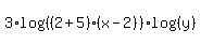 3%2Alog%28%28%282%2B5%29%28x-2%29%29%29%2Alog%28%28y%29%29