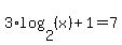 3%2Alog%282%2C%28x%29%29%2B1=7