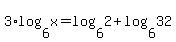 3%2Alog%286%2Cx%29=log%286%2C2%29%2Blog%286%2C32%29
