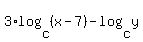 3%2Alog%28c%2C%28x-7%29%29-log%28c%2Cy%29