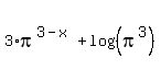 3%2Api%5E%283-x%29+%2B+log%28%28pi%5E3%29%29