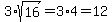 3%2Asqrt%2816%29=3%2A4=12