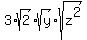 3%2Asqrt%282%29%2Asqrt%28y%29%2Asqrt%28z%5E2%29