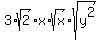 3%2Asqrt%282%29%2Ax%2Asqrt%28x%29%2Asqrt%28y%5E2%29