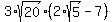 3%2Asqrt%2820%29%2A%282%2Asqrt%285%29+-+7%29