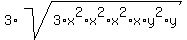 3%2Asqrt%283%2Ax%5E2%2Ax%5E2%2Ax%5E2%2Ax%2Ay%5E2%2Ay%29