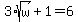 3%2Asqrt%28w%29%2B1=6