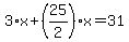 3%2Ax%2B%2825%2F2%29%2Ax=31