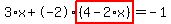 3%2Ax%2B-2%2Ahighlight%28%284-2%2Ax%29%29=-1