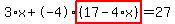 3%2Ax%2B-4%2Ahighlight%28%2817-4%2Ax%29%29=27