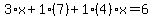 3%2Ax%2B1%2A%287%29%2B1%284%29x=6