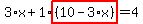 3%2Ax%2B1%2Ahighlight%28%2810-3%2Ax%29%29=4