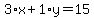 3%2Ax%2B1%2Ay=15