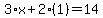 3%2Ax%2B2%281%29=14