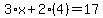 3%2Ax%2B2%284%29=17