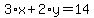 3%2Ax%2B2%2Ay=14