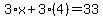 3%2Ax%2B3%284%29=33