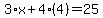 3%2Ax%2B4%284%29=25