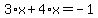 3%2Ax%2B4%2Ax=-1