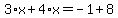 3%2Ax%2B4%2Ax=-1%2B8