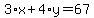 3%2Ax%2B4%2Ay=67