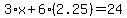 3%2Ax%2B6%282.25%29=24