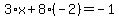 3%2Ax%2B8%28-2%29=-1