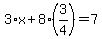 3%2Ax%2B8%283%2F4%29=7