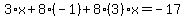 3%2Ax%2B8%2A%28-1%29%2B8%283%29x=-17