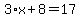 3%2Ax%2B8=17
