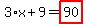 3%2Ax%2B9=highlight_red%28+90+%29