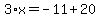 3%2Ax=-11%2B20