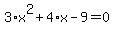 3%2Ax%5E2%2B4%2Ax-9=0