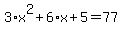 3%2Ax%5E2%2B6%2Ax%2B5+=+77