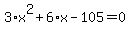 3%2Ax%5E2%2B6%2Ax-105=0